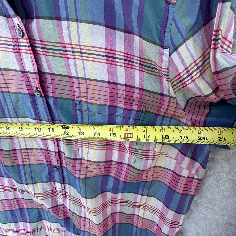 J.Crew Women’s Plaid button down Popover Shirt Long Sleeve Classic Fit Sz L - Picture 13 of 15
